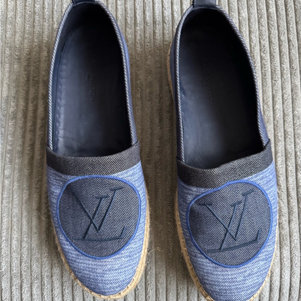 Louis Vuitton 💯 Authentic Espadrilles Navy Blue size 40 with dust bags - Picture 3 of 12
